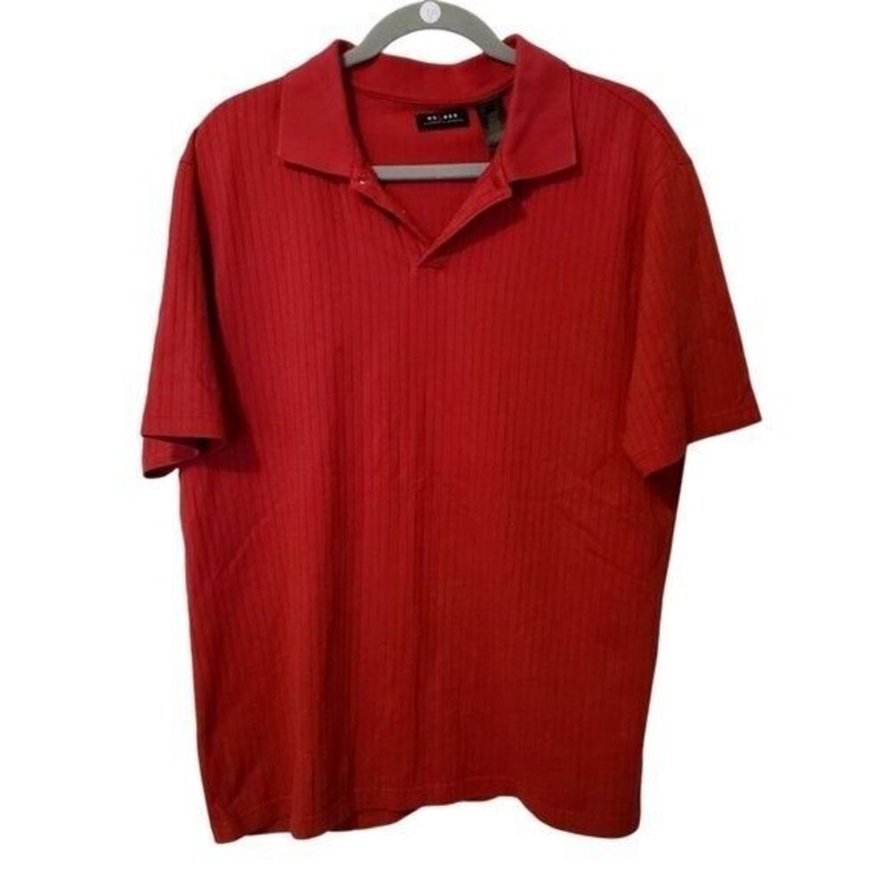 Axcess by Claiborne Mens Sz XL Red  Solid Short Sleeve Polo Shirt